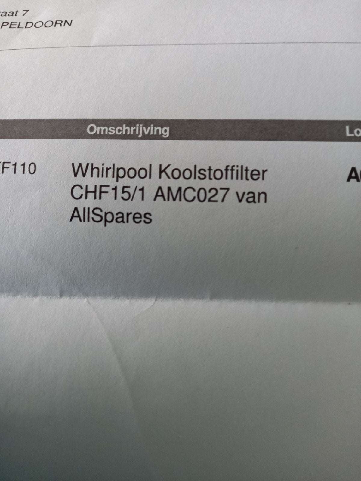 3 nieuwe Whirlpool Koolstoffilters CHF15/1 AMC027, Ophalen of Verzenden, Nieuw, Recirculatie