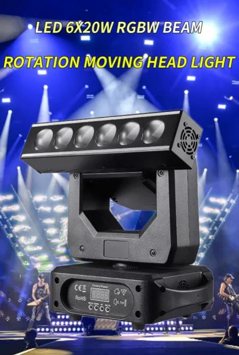 DJLicht 6x20W Beam 4 in 1 movinghead RGBW, Geluidgestuurd, ., Nieuw, Ophalen of Verzenden