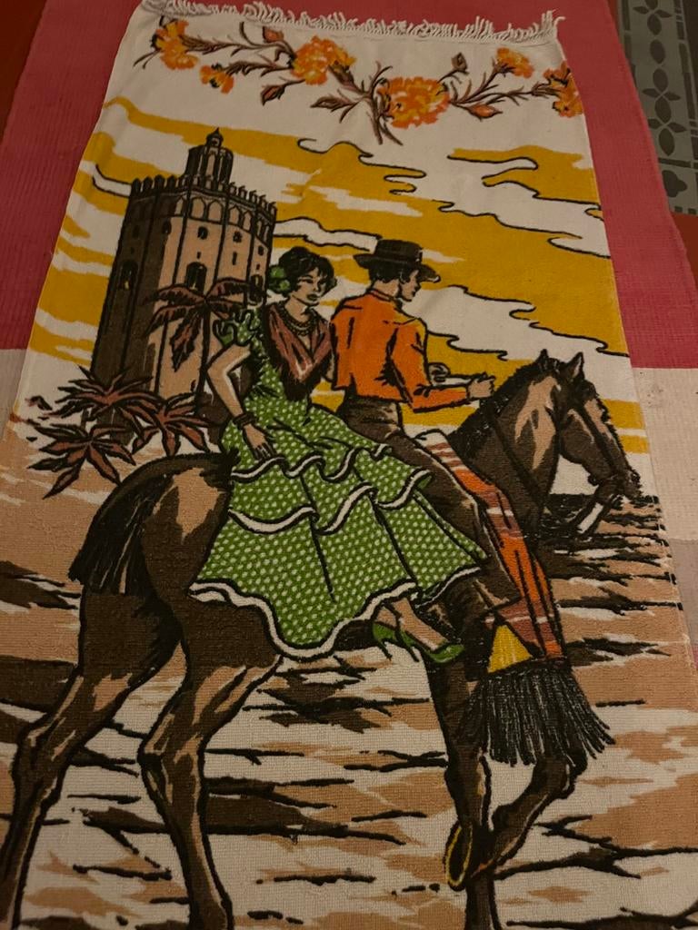 Vintage Spaanse Flamenco Handdoek Jaren '50/'60, Ophalen of Verzenden
