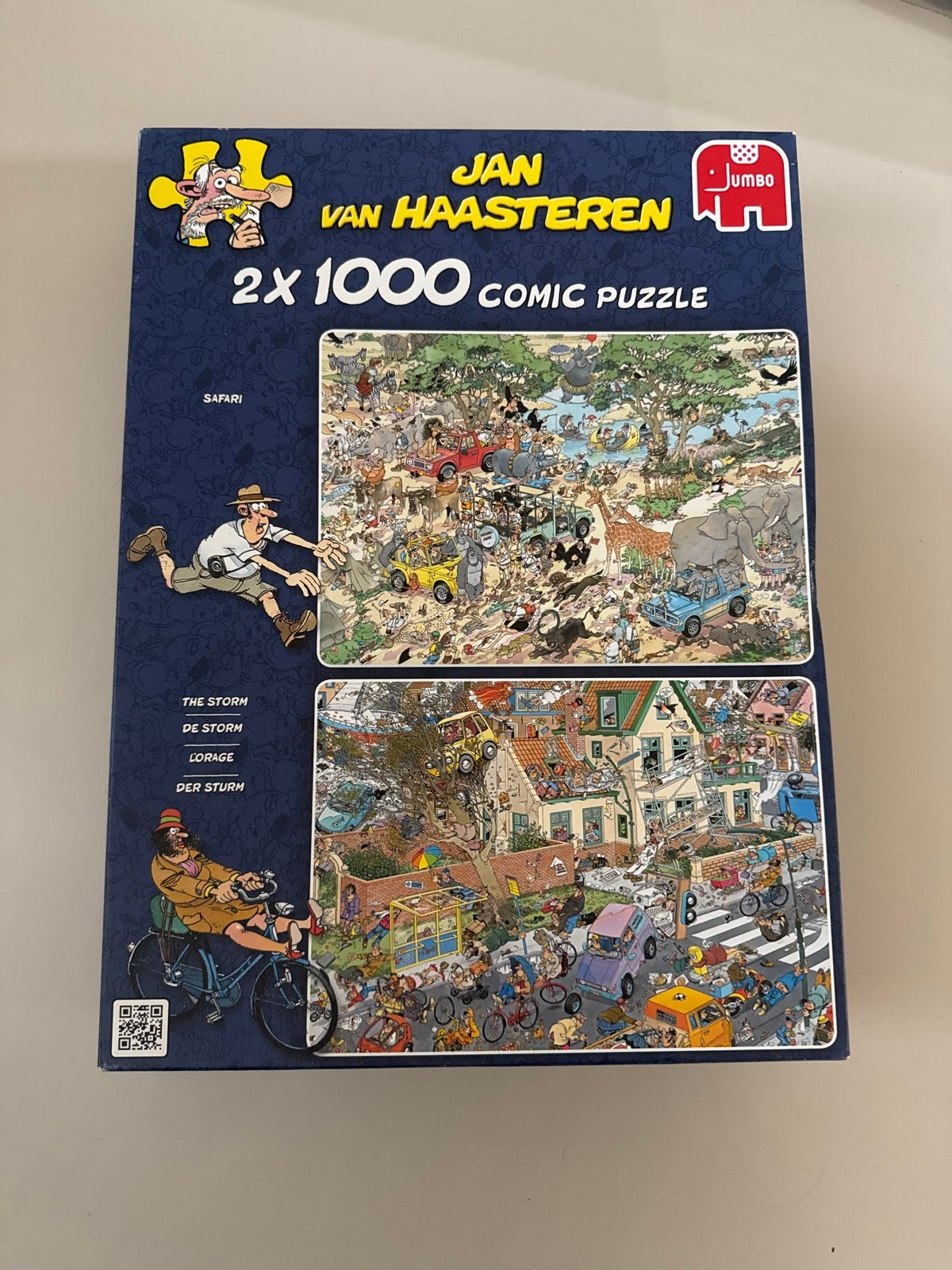 Jan van Haasteren 2x 1000 stukjes comic puzzel, Hobby en Vrije tijd, Ophalen of Verzenden, 500 t/m 1500 stukjes, Zo goed als nieuw