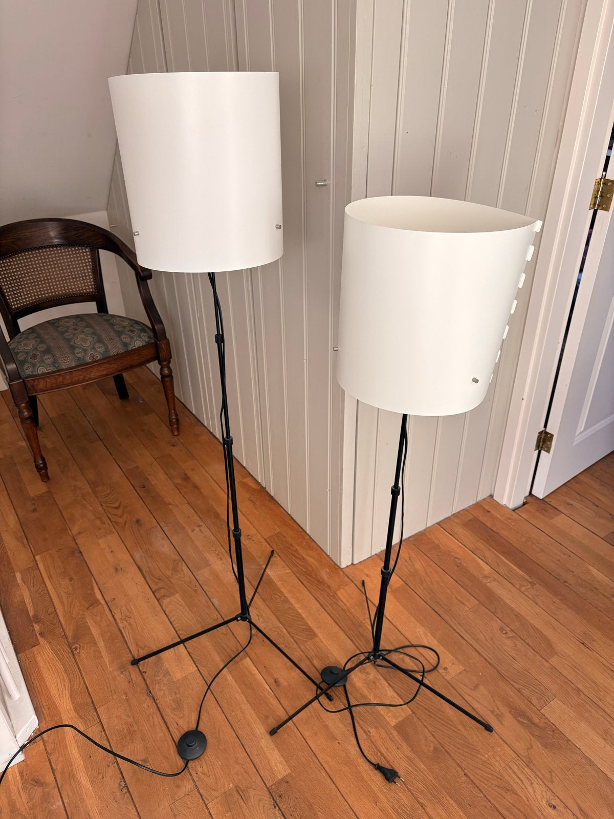 2 IKEA vloerlampen, verstelbare hoogte, Ophalen, Gebruikt, Metaal, 100 tot 150 cm