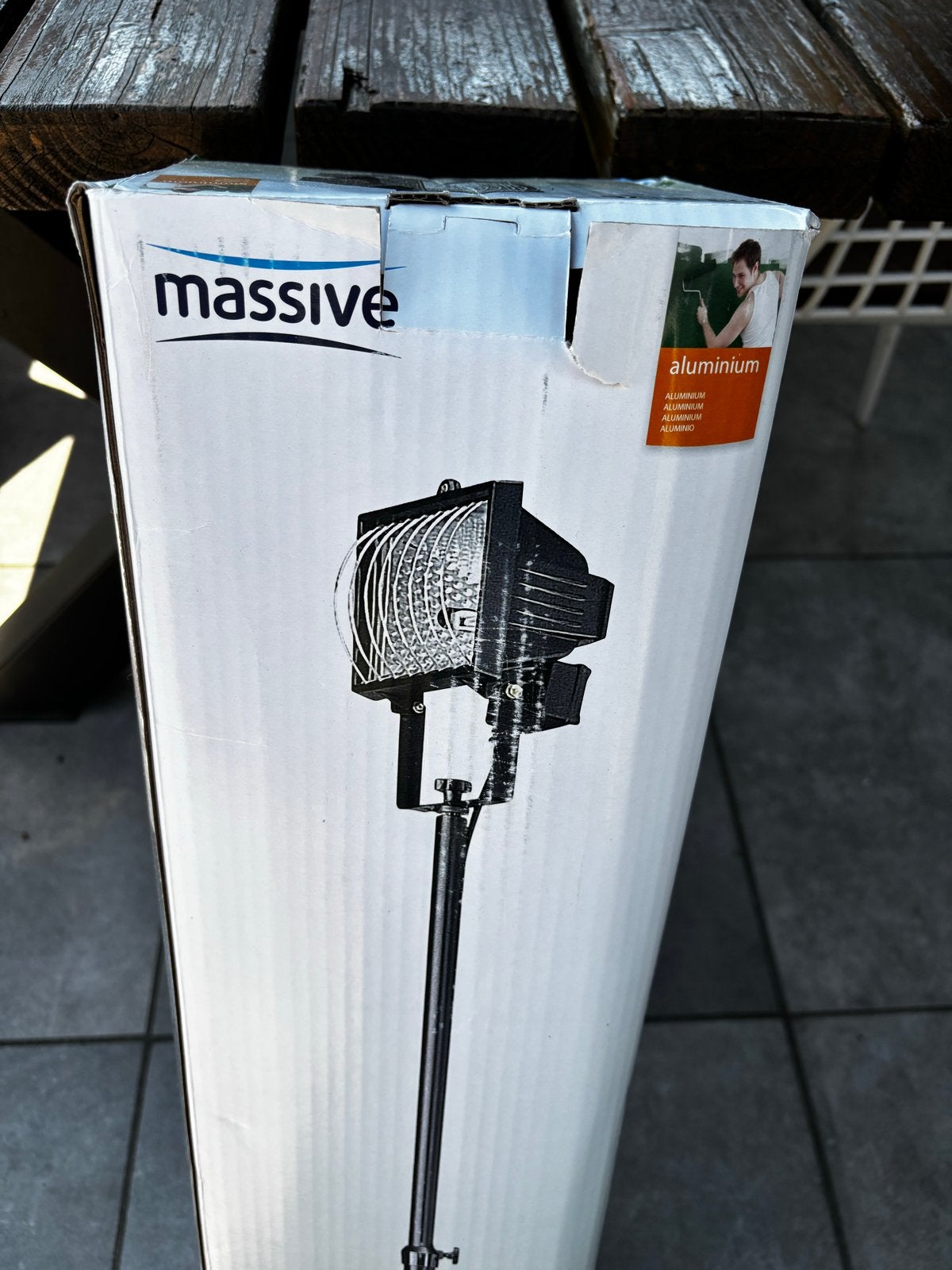 Massive bouwlamp op statief - Aluminium, Ophalen, Overige typen, Netvoeding, 250 watt of meer