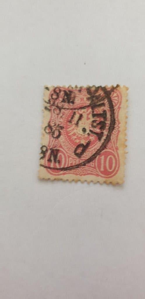 6465 deutsches reich reichs adler rood 10pf 1879, Verzenden, BRD