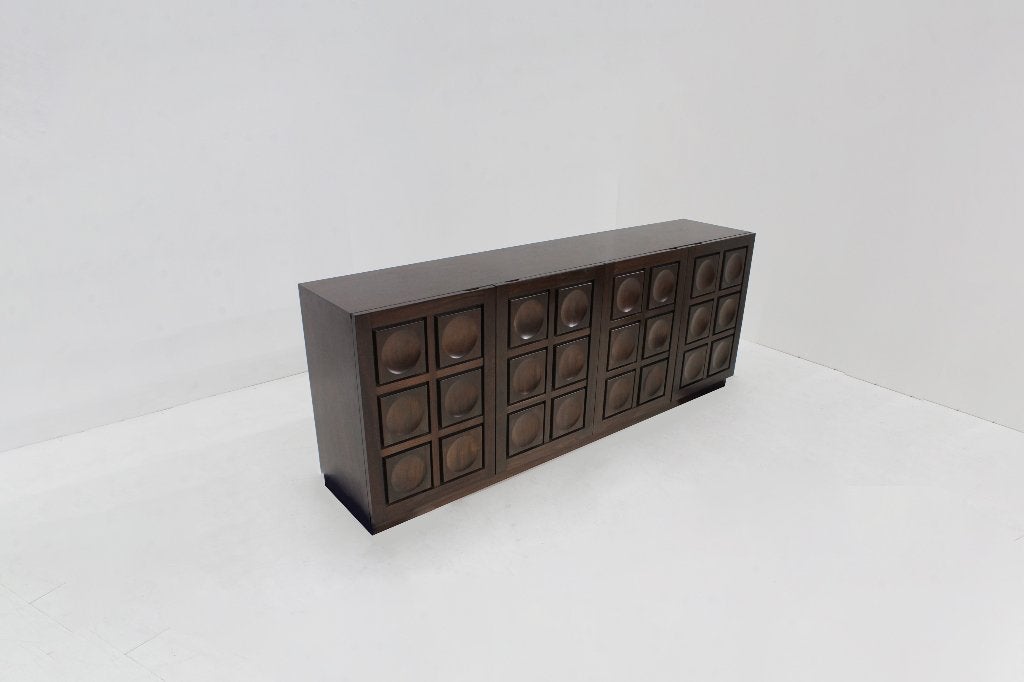 Vintage Brutalist Sideboard 1970s, Overige materialen, Ophalen of Verzenden, Zo goed als nieuw, 200 cm of meer