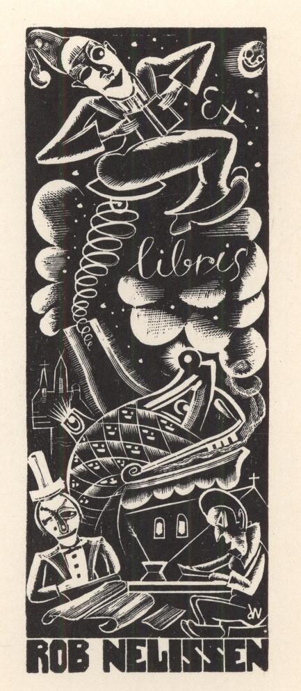 0376 Ex Libris Nederland : Cor de Wolff, 1947, Verzenden
