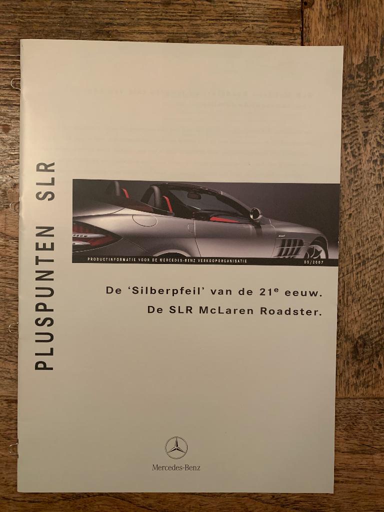 Product info brochure Mercedes-Benz McLaren SLR cabrio 2007, Boeken, Nieuw, Mercedes-Benz, Mercedes, Ophalen of Verzenden