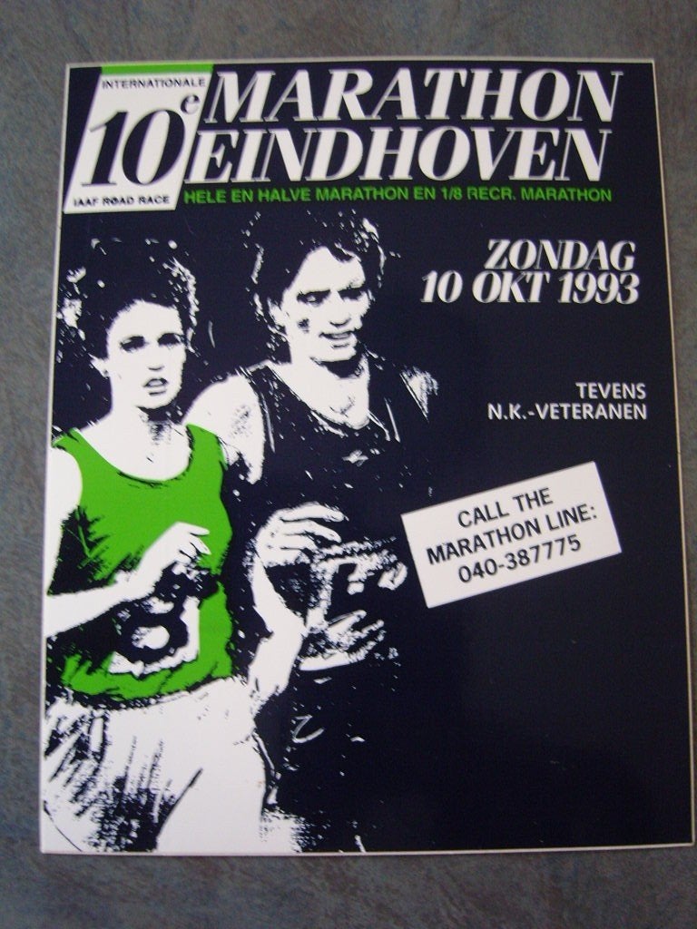 sticker ehv 1993 10e marathon hele halve 1/8 recr. marathon, Ophalen, Zo goed als nieuw