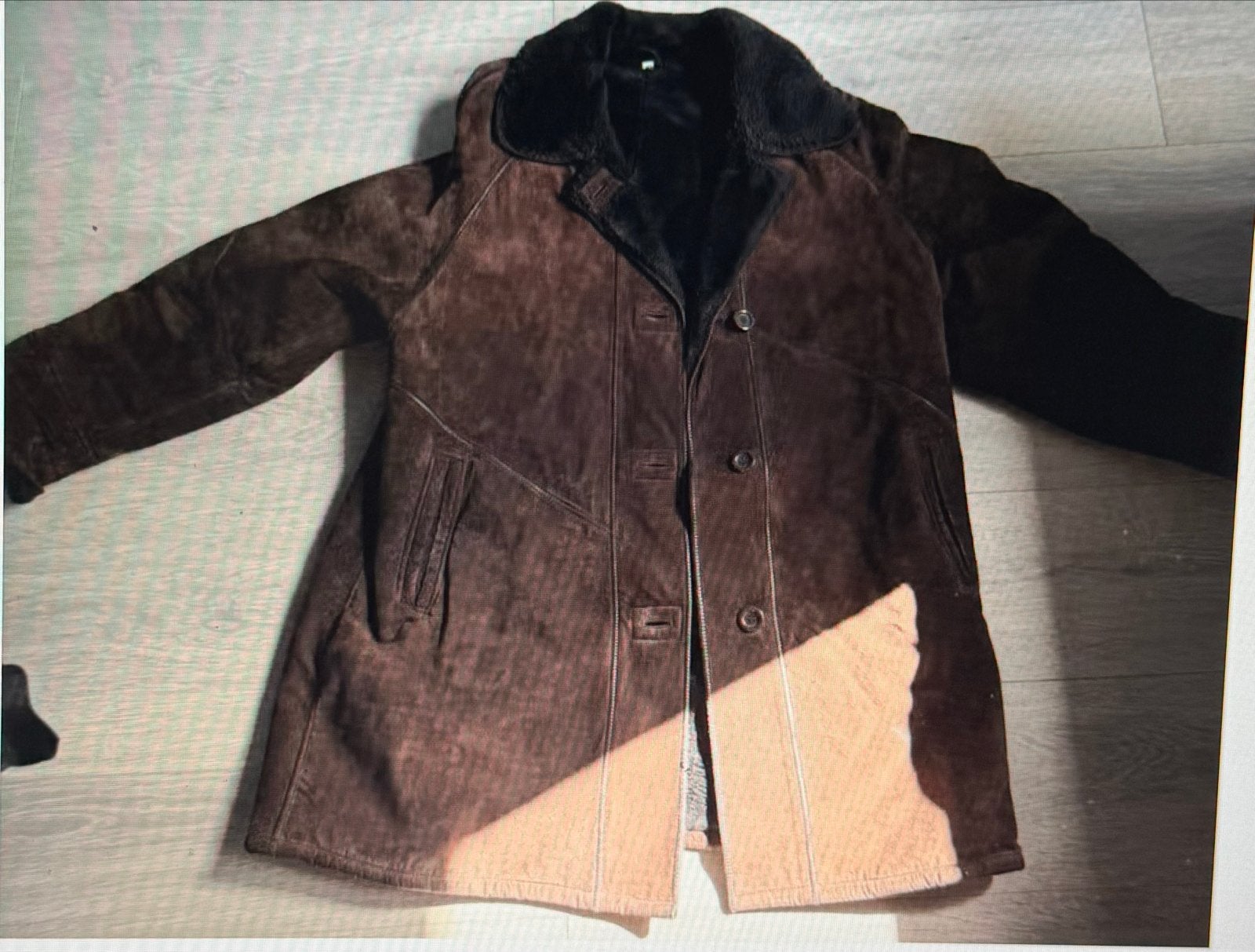 Bruine suède jas met teddy voering - Maat 40, Ophalen of Verzenden, Gedragen, Maat 46 (S) of kleiner, Bruin