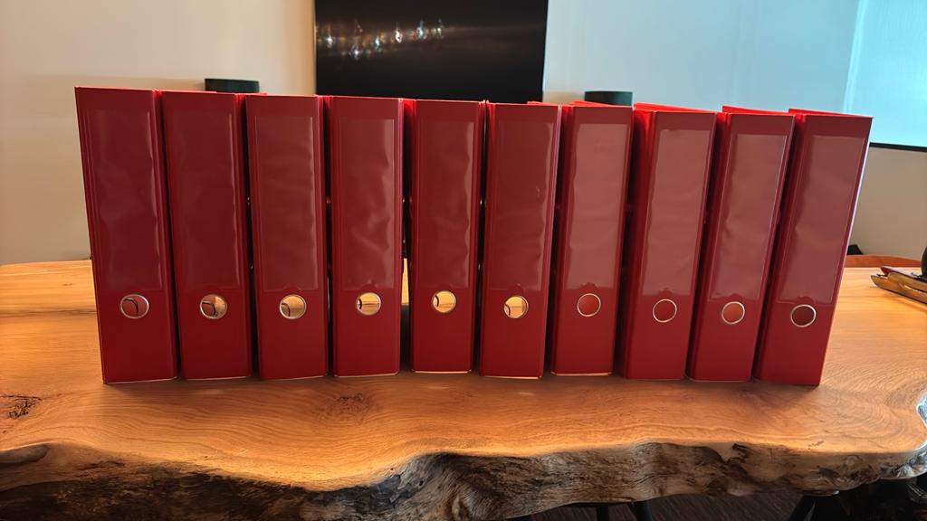 Rode ordners 10 stuks, Diversen, Schrijfwaren, Ophalen