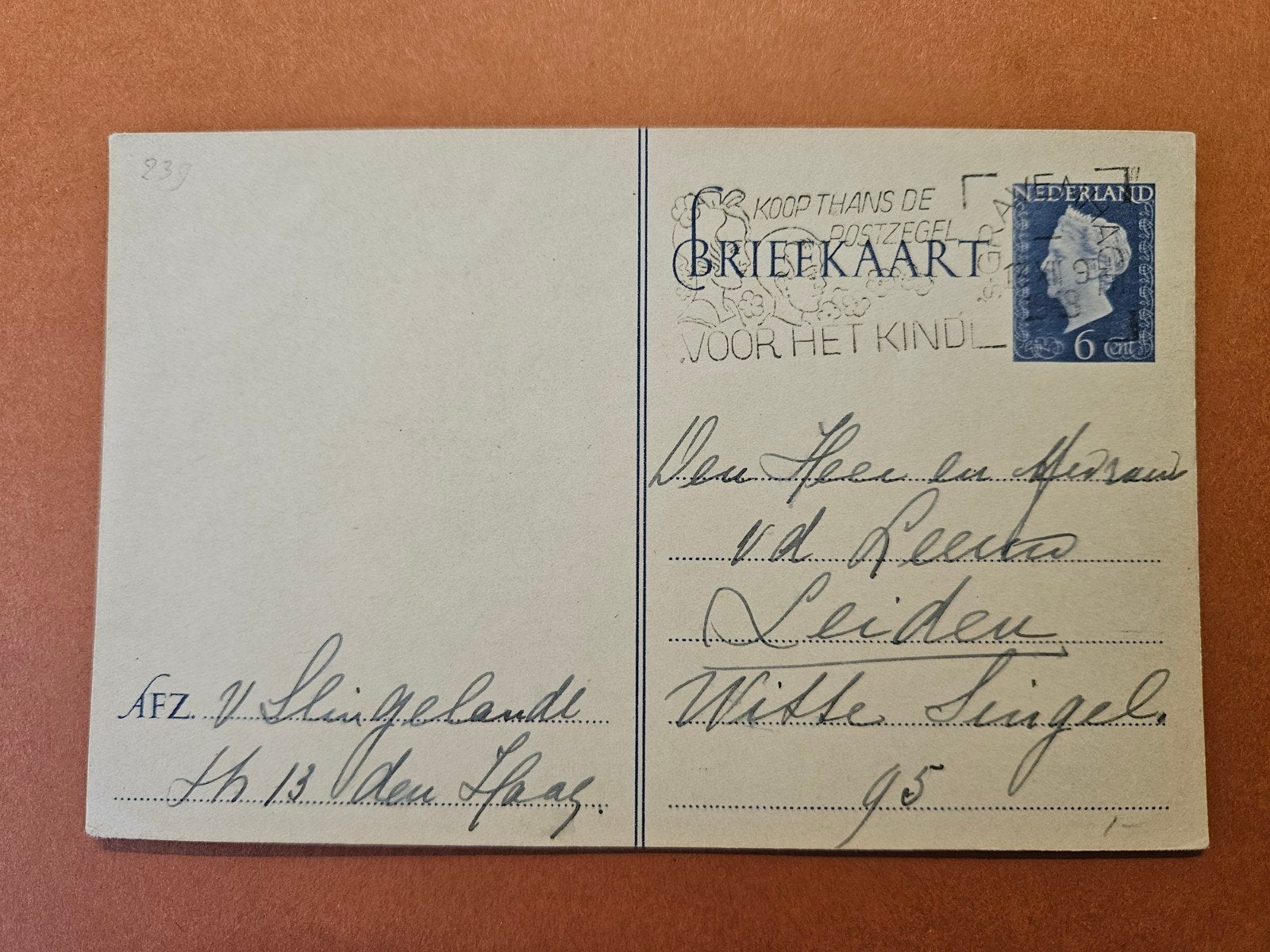 85) briefkaart 1948, Postzegels en Munten, Ophalen of Verzenden, Briefkaart