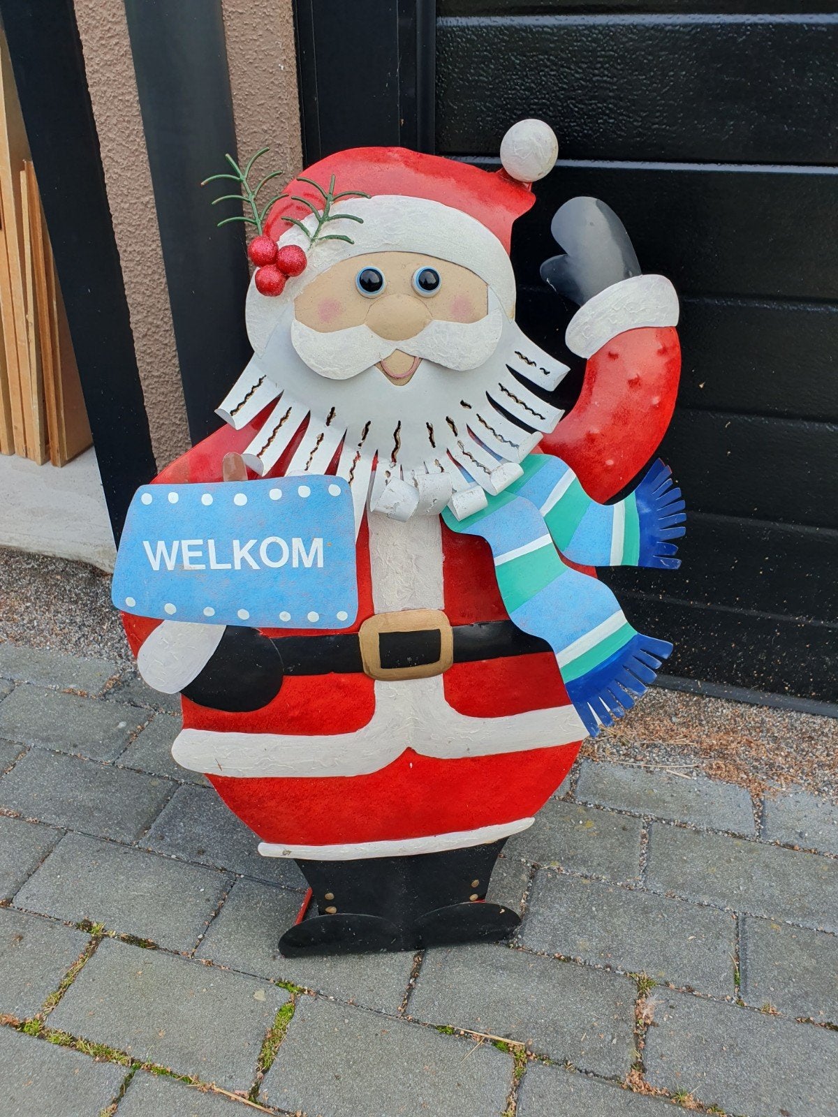 Kerstman  (Staander van metaal), Ophalen of Verzenden, Zo goed als nieuw