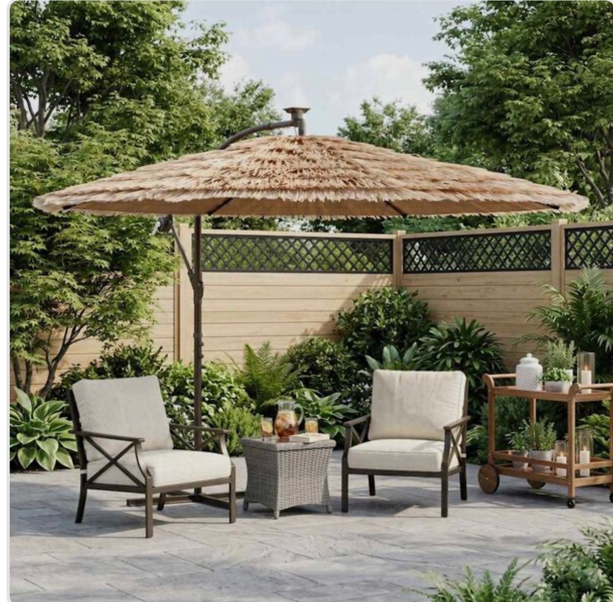 Zweefparasol met stalen paal - Bruin NIEUW, Verstelbaar, Nieuw, Zweefparasol, 2 tot 3 meter