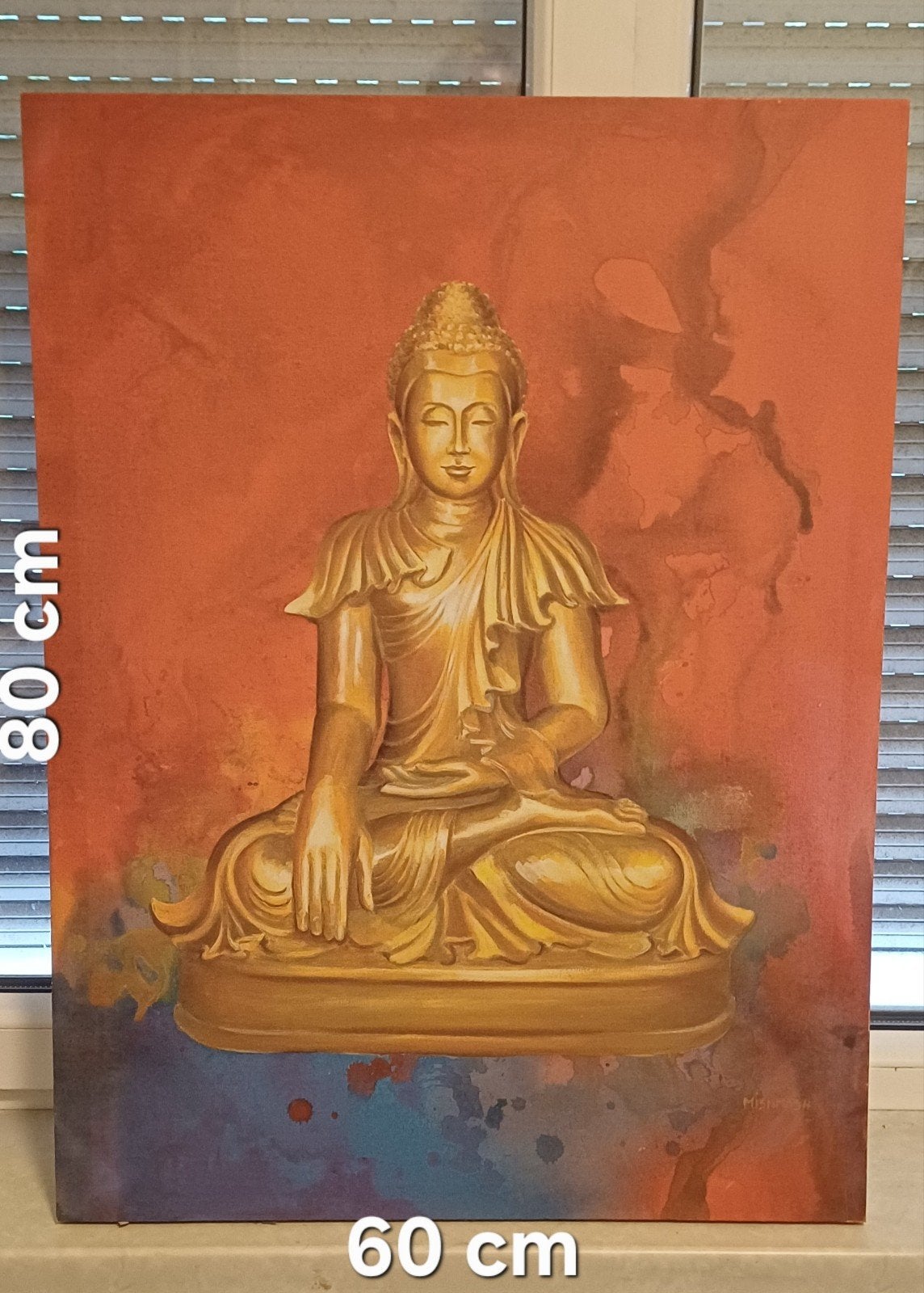 3 x buddha canvas in houten lijst - gratis, Ophalen, Zo goed als nieuw