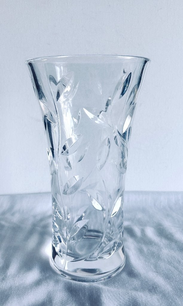 Zware vintage kristallen vaas Walther Glas ‘Laurus’  25h, Antiek en Kunst, Ophalen