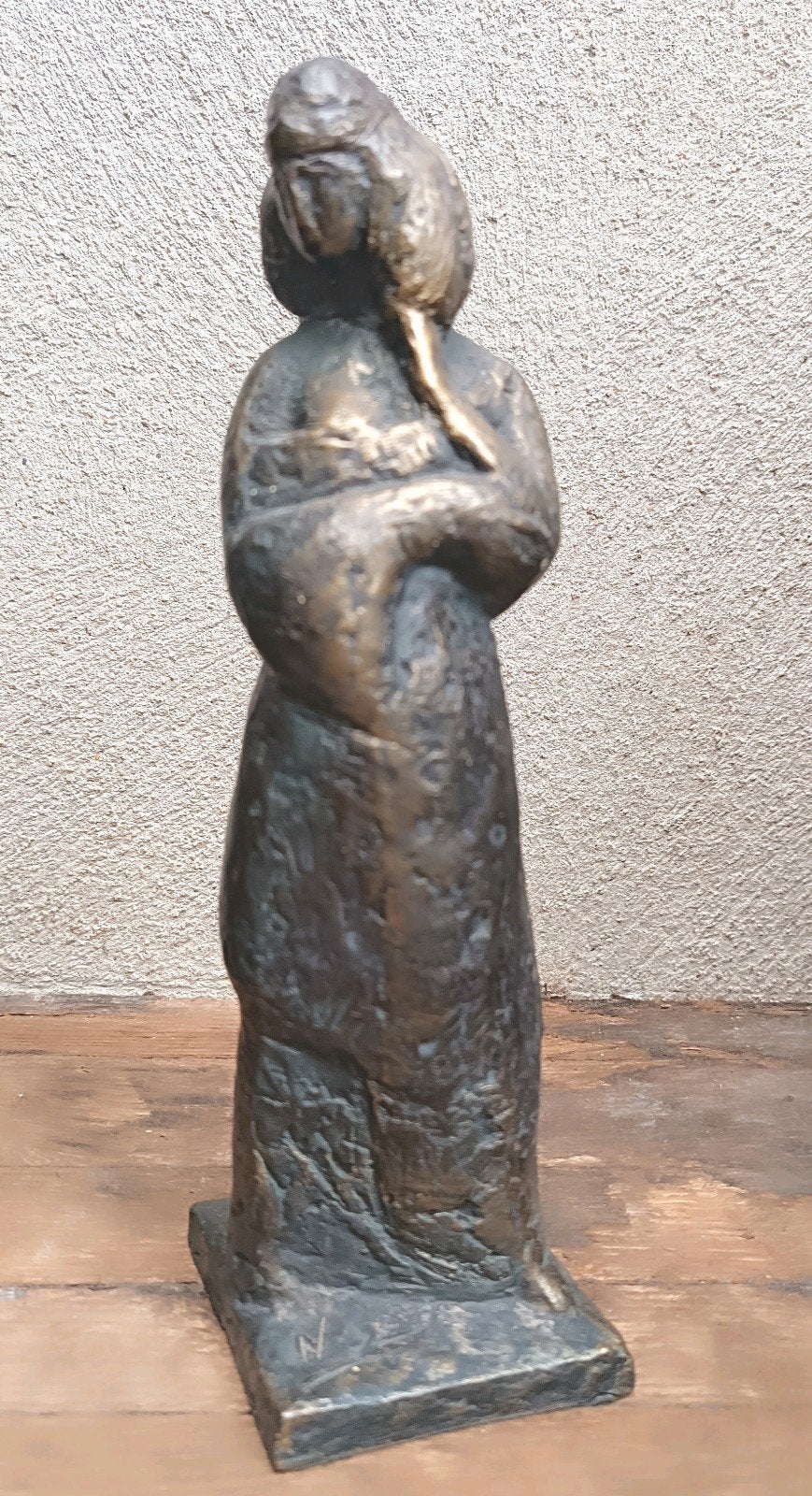 Bronskleurig beeld Vrouwfiguur Han Wezelaar Parastone, Antiek en Kunst, Ophalen of Verzenden, Gemerkt, Beeld