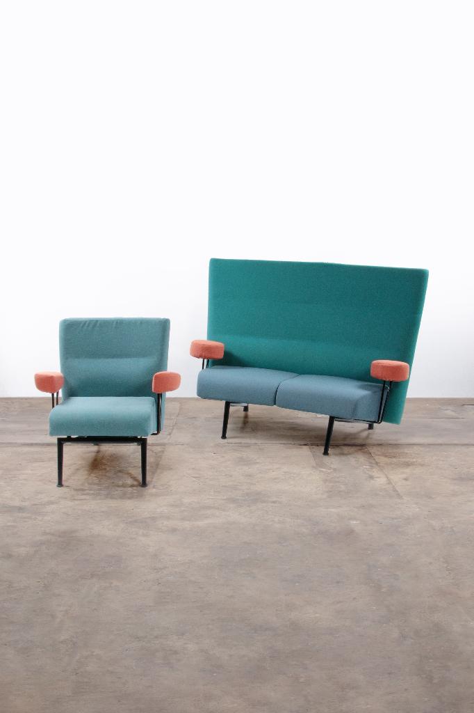 Memphis hoge bank en stoel Design Classic, Huis en Inrichting, Banken | Bankstellen, Minder dan 75 cm, Driepersoons, Ophalen of Verzenden