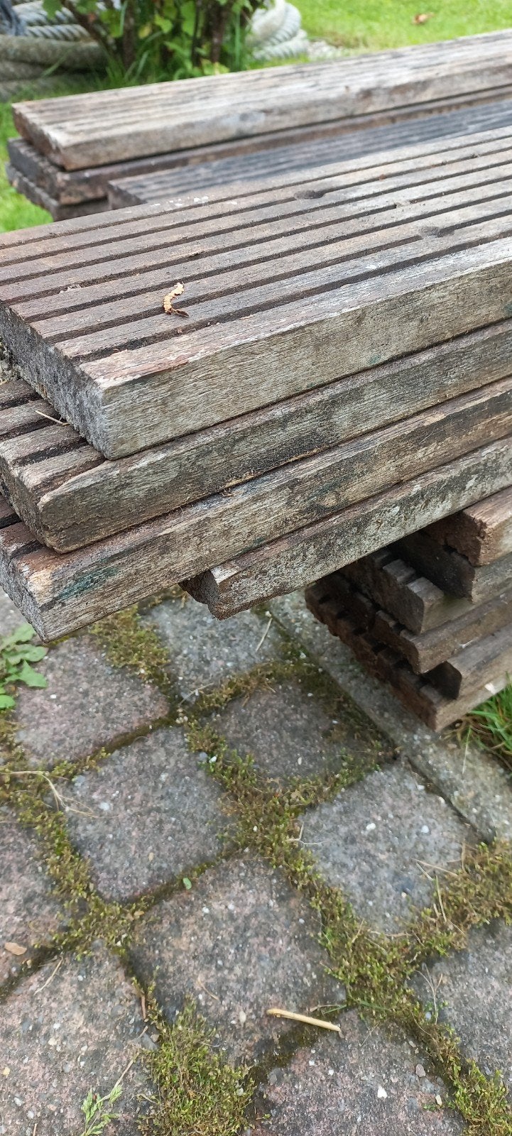 Hardhouten vlonderplanken, Tuin en Terras, Ophalen, Gebruikt, Hout