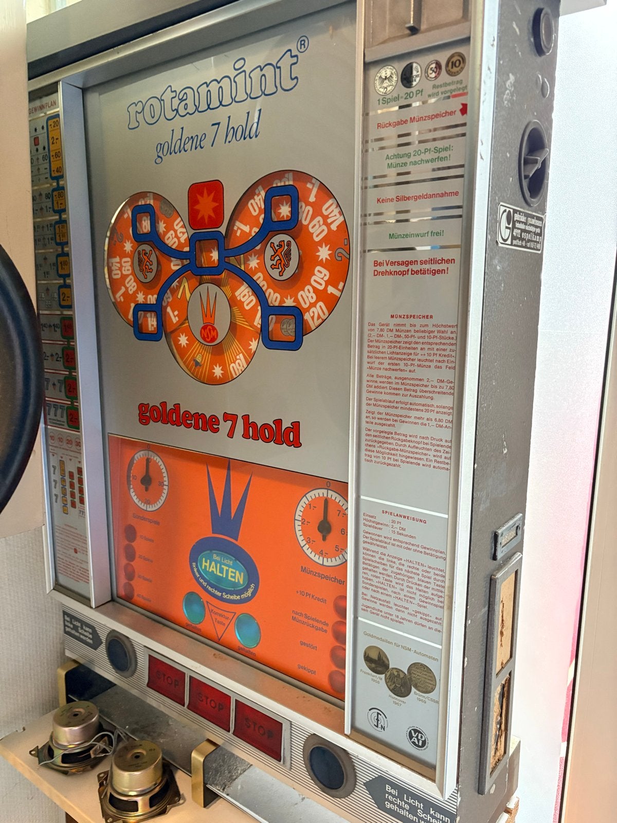 Rotamint Goldene 7 Hold gokkast - Achterkant open, Verzamelen, Automaten | Gokkasten en Fruitautomaten, Overige munten, Ophalen