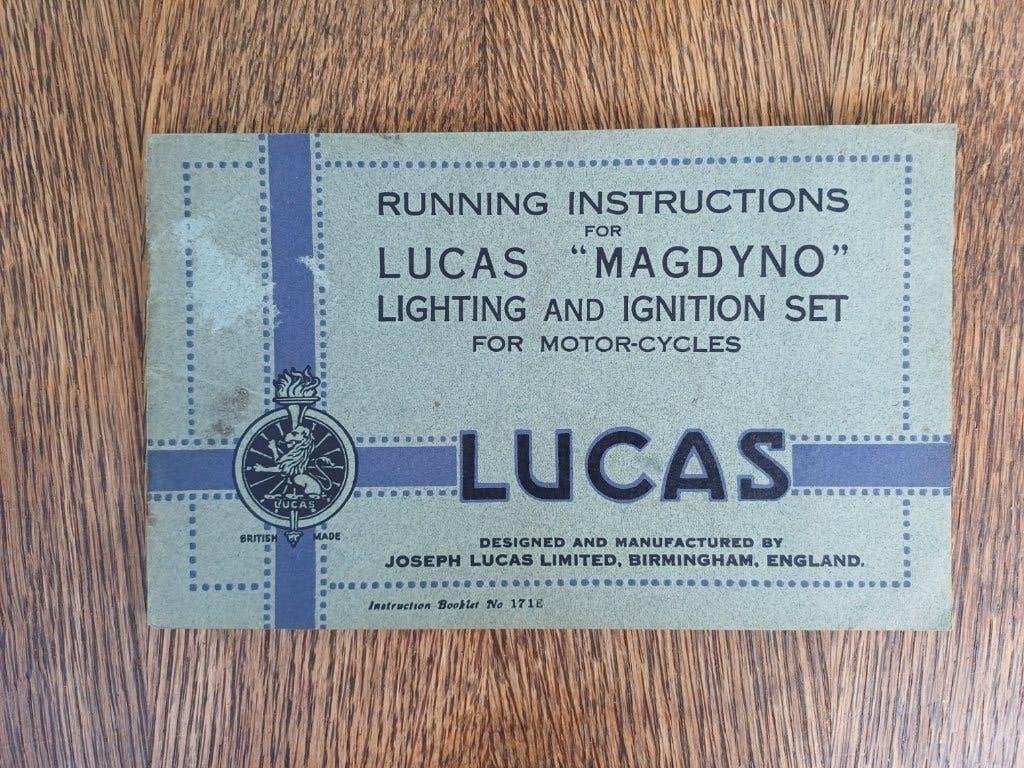 LUCAS Magdyno Motorcycles handboek owner’s manual origineel, Ophalen of Verzenden, Overige merken