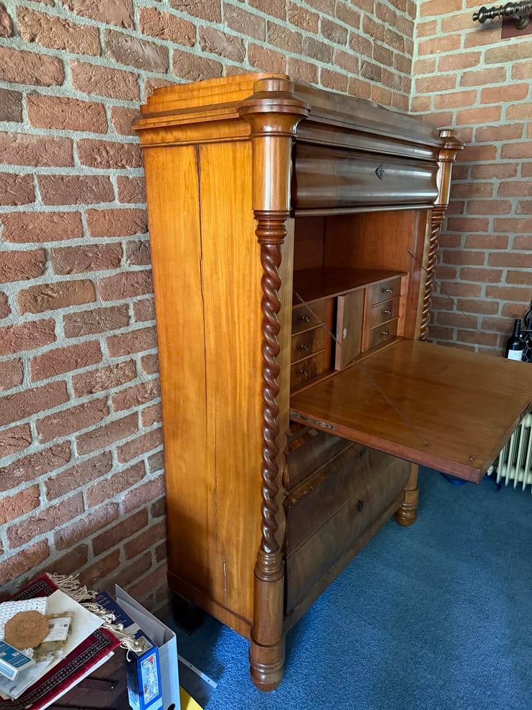 Antieke Secretaire met Uitschuifbaar Bureau - Zonder Sleutel, Antiek en Kunst, Antiek | Meubels | Kasten, Ophalen