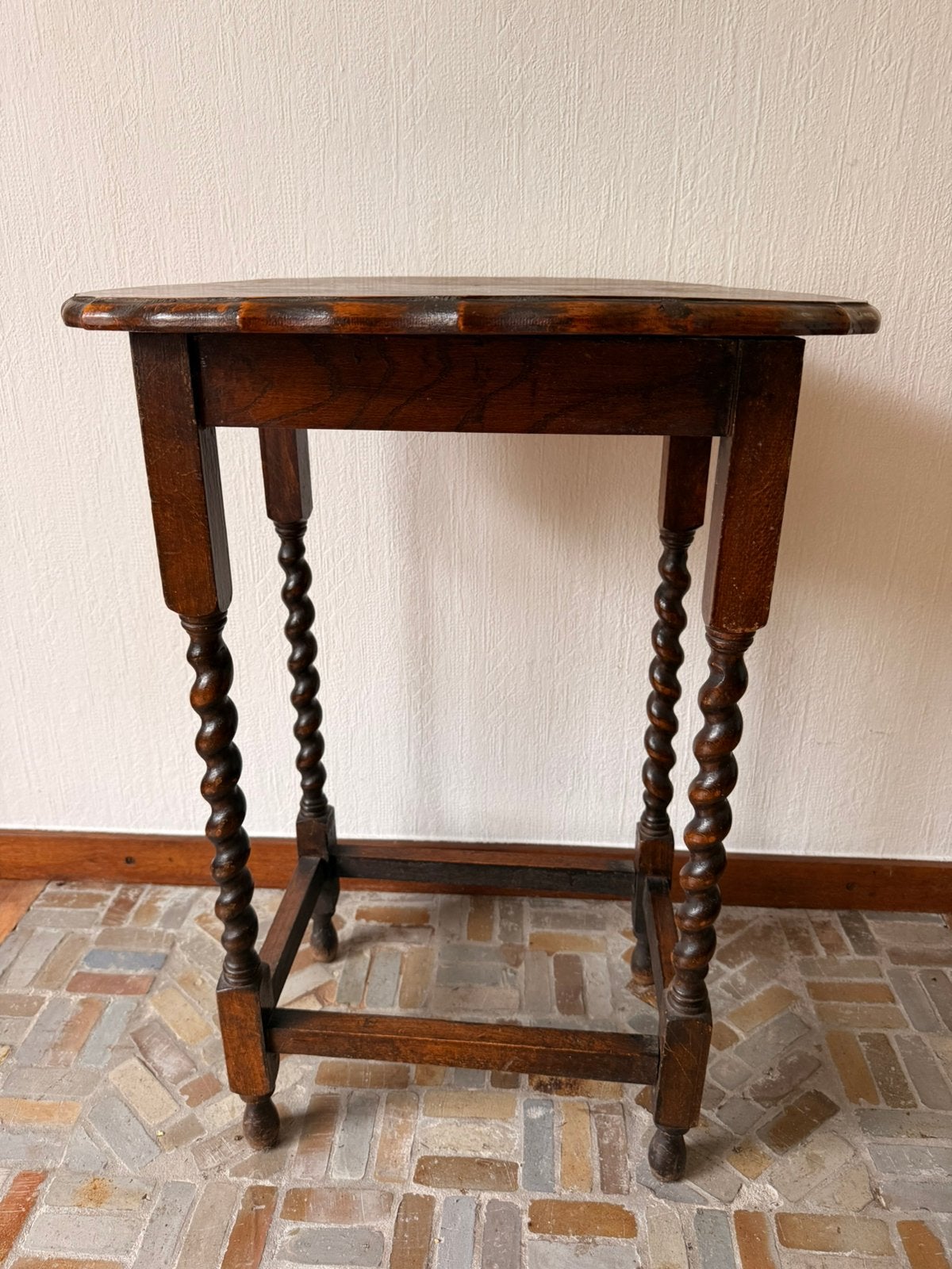 Antieke  eikenhouten bijzet-plantentafel in Jacobijnse stijl, Antiek en Kunst, Ophalen