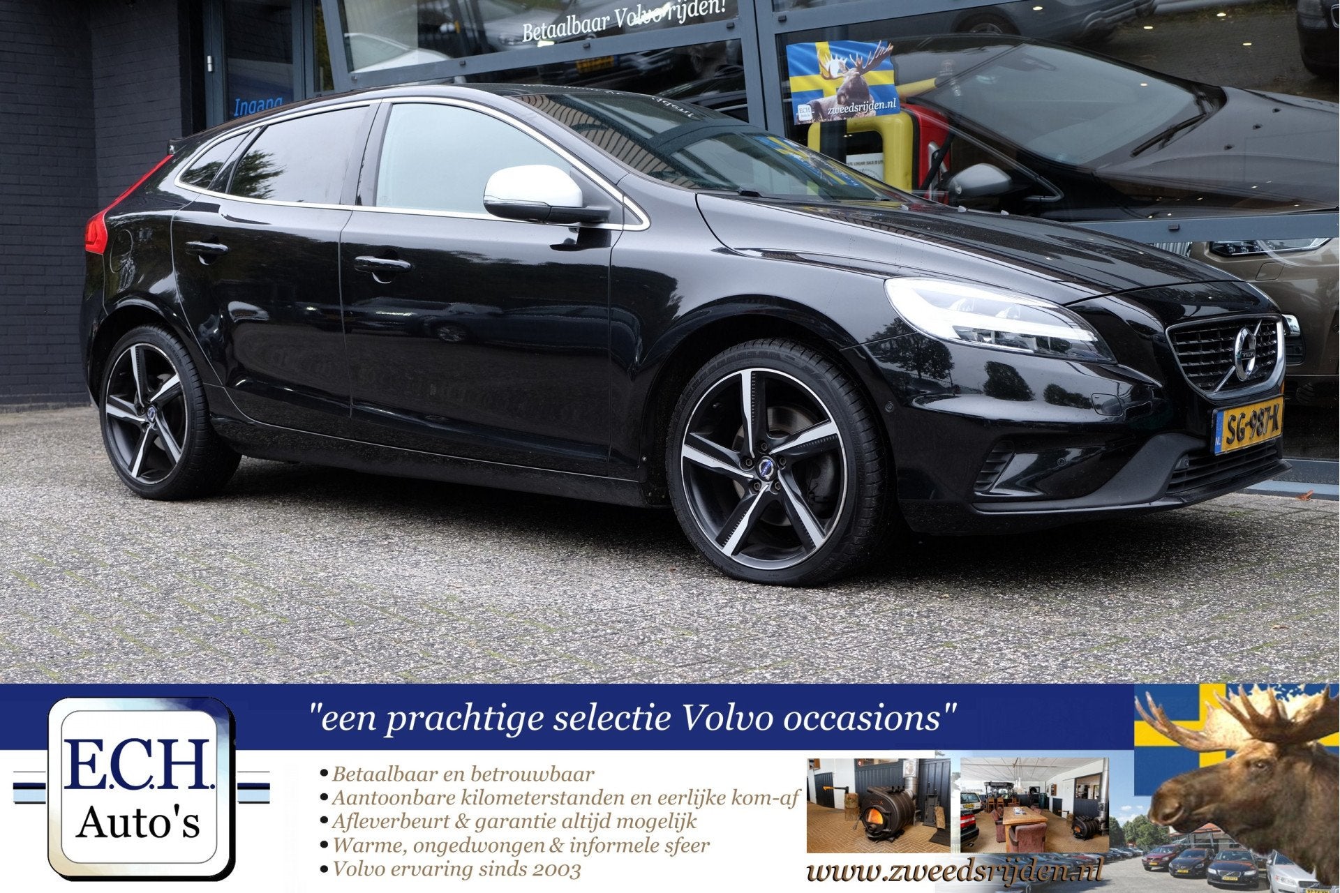 Volvo V40 2.0 T4 190 pk Business Sport, Navi, Panoramadak, T, Voorwielaandrijving, Dealer onderhouden, Gebruikt, Zwart