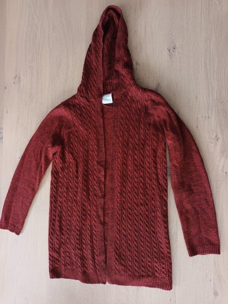 Lang vest Vero Moda maat S lange bordeaux rood rode cardigan, Maat 38/40 (M), Vero Moda, Ophalen of Verzenden, Gedragen