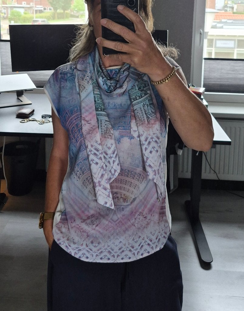 Super leuke top van Ted Baker met sjaal, maat 3=M, Maat 38/40 (M), Overige kleuren, Ophalen of Verzenden, Zo goed als nieuw