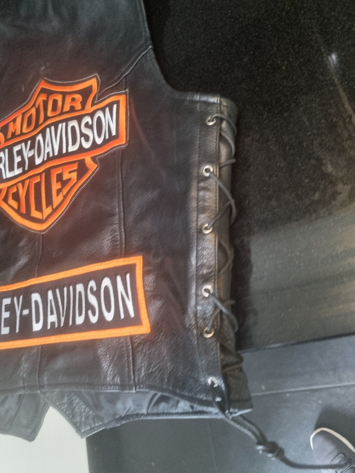 Harley-Davidson Leren Vest - Zwart, Maat xxl, Kleding | Heren, Zwart, Overige maten, Ophalen of Verzenden, Gedragen