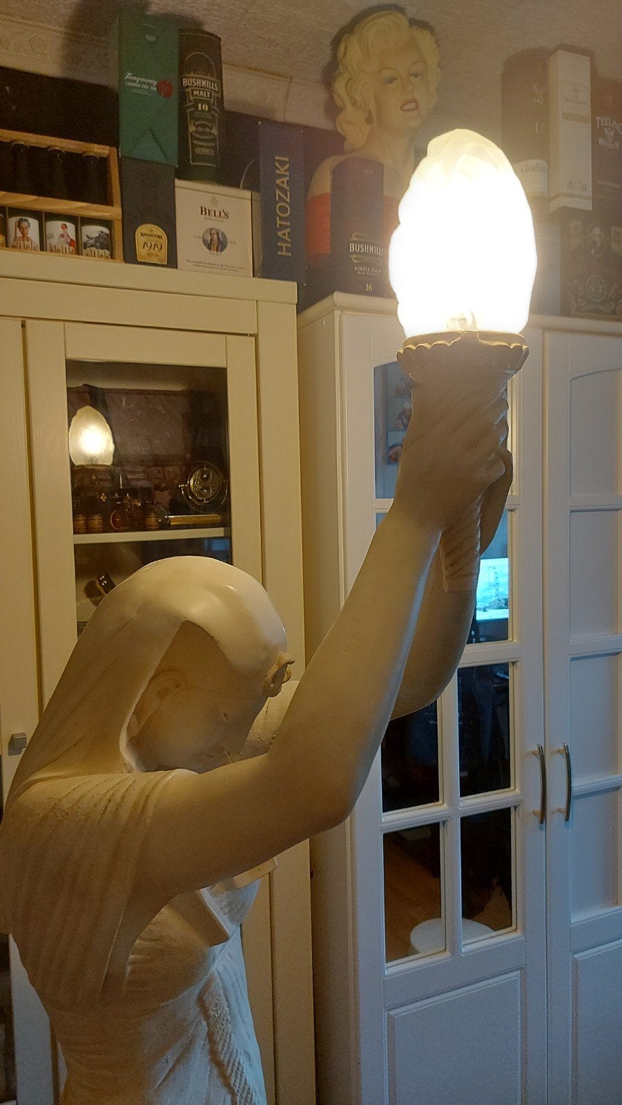 Egyptische staande lamp - Cleopatra stijl, Gebruikt, Ophalen of Verzenden, 150 tot 200 cm, Overige materialen