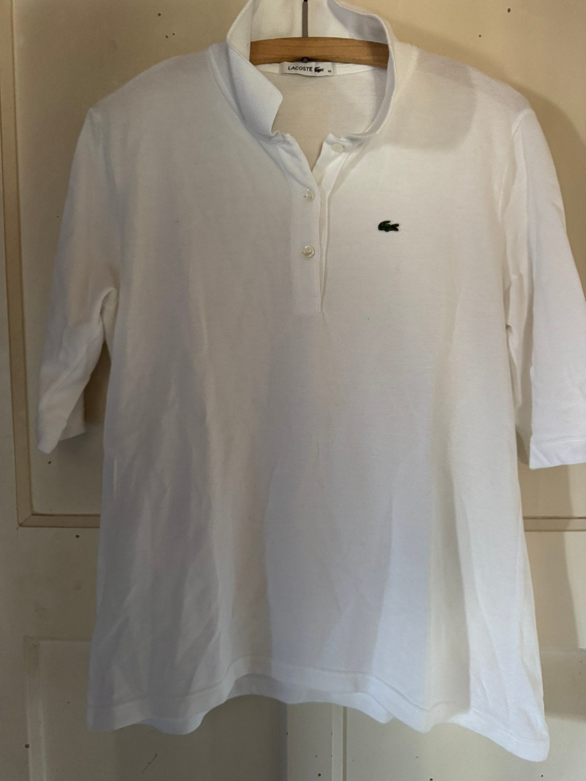 Lacoste polo maat 46, Wit, Maat 46/48 (XL) of groter, Ophalen of Verzenden, Zo goed als nieuw