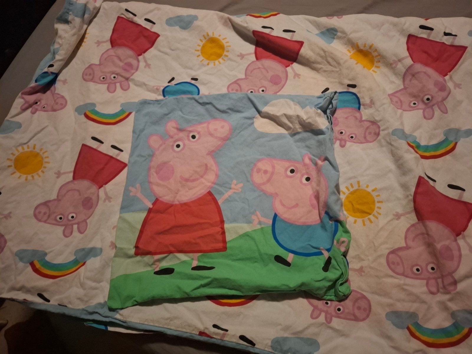 peppa pig dekbed overtrek, Jongetje of Meisje, Wit, Dekbedovertrek, Ophalen of Verzenden