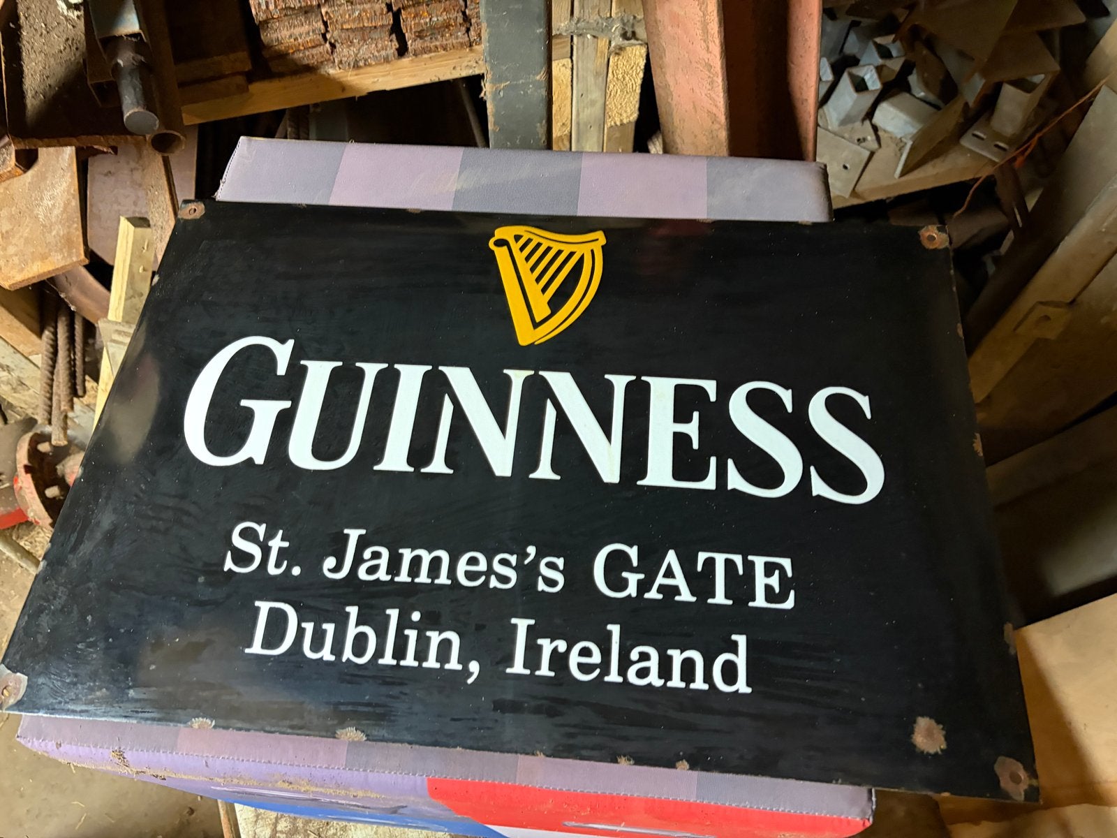 Vintage Guinness St. James's Gate Dublin Emaille Bord, Ophalen of Verzenden