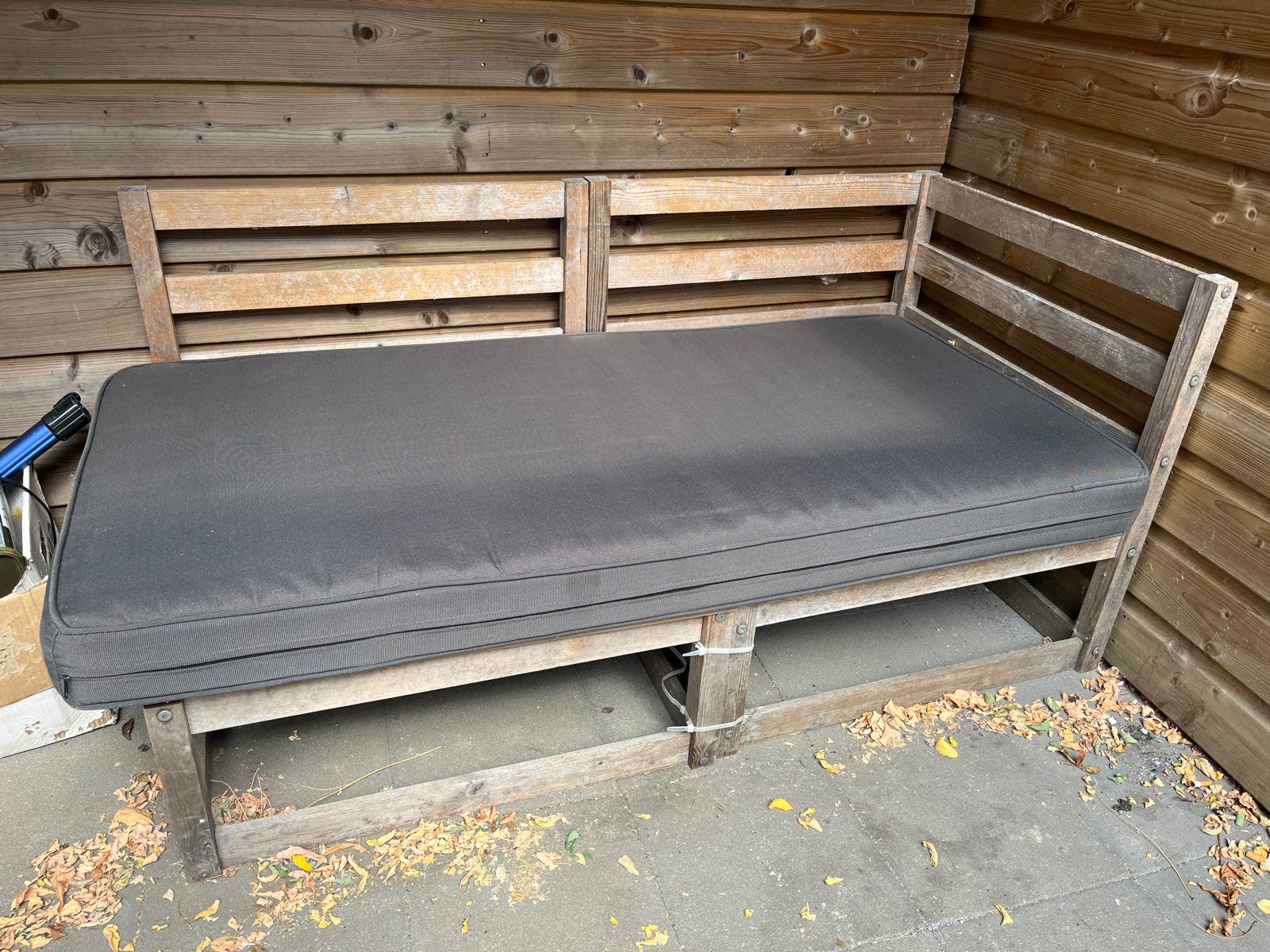 Houten tuinbank met comfortabel kussen, Tuin en Terras, Ophalen, Gebruikt, Hout
