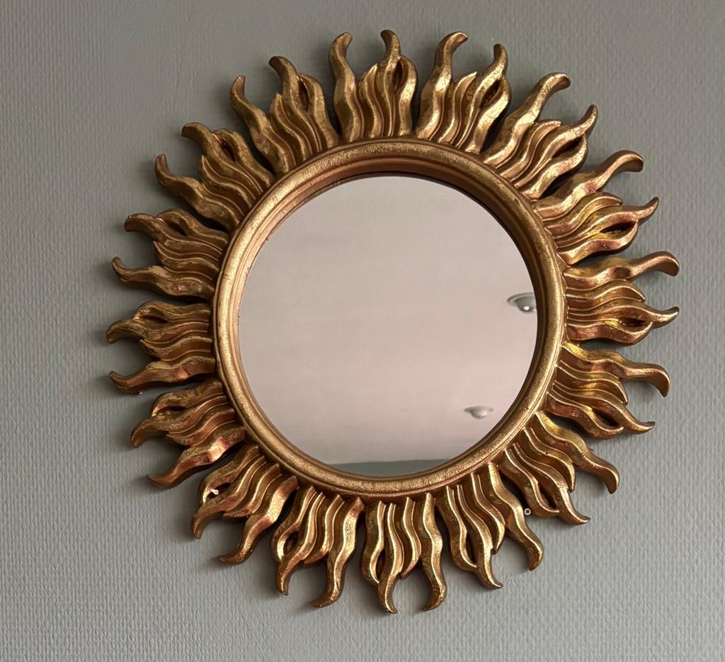 Sunburst spiegel, Antiek en Kunst, Ophalen of Verzenden, Overige vormen, Minder dan 50 cm
