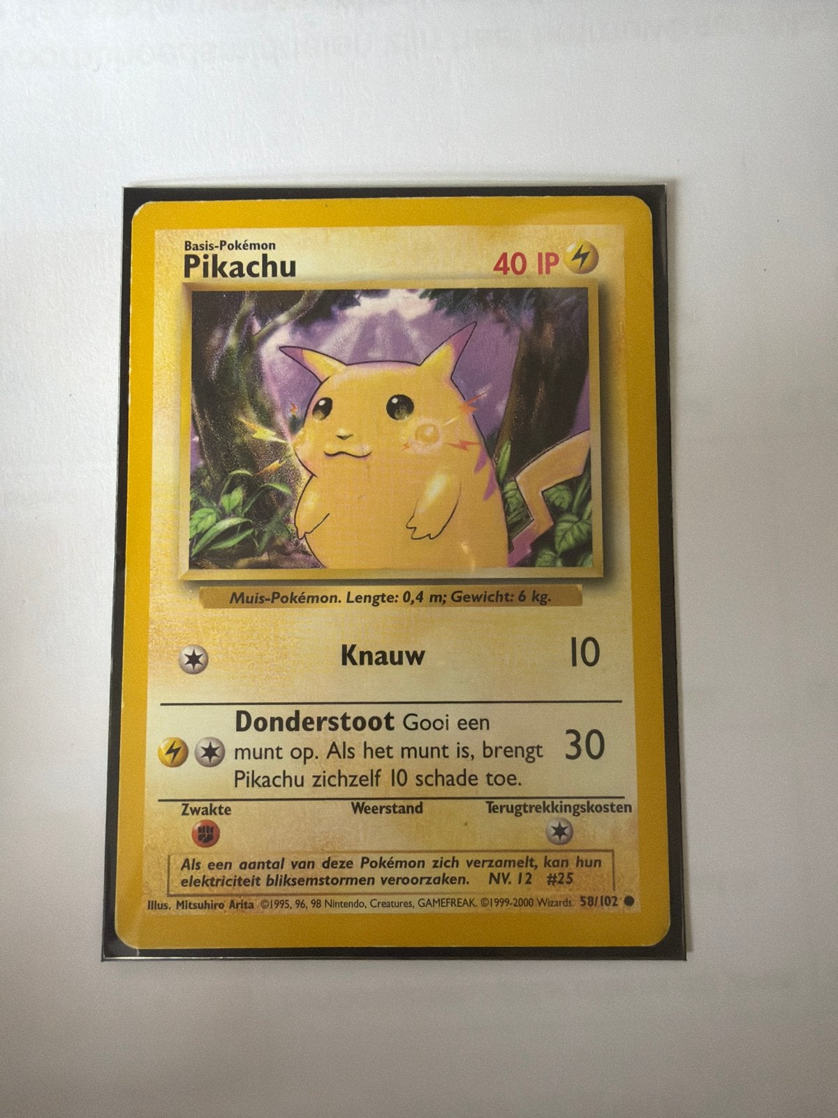 Pikachu Pokémon Kaart 58/102 (Basis-Pokémon), Ophalen of Verzenden, Gebruikt, Losse kaart