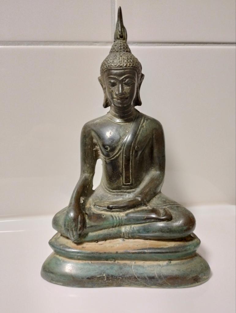 Antiek bronzen buddha, Antiek en Kunst, Antiek | Koper en Brons, Ophalen of Verzenden
