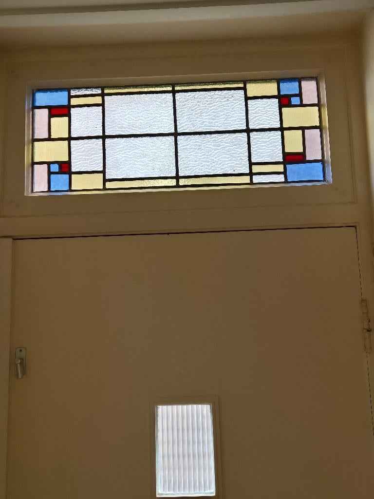 Glas-in-loodraam met kozijn, Doe-het-zelf en Verbouw, Glas en Ramen, Ophalen, Gevelraam of Ruit, Gebruikt, Minder dan 80 cm