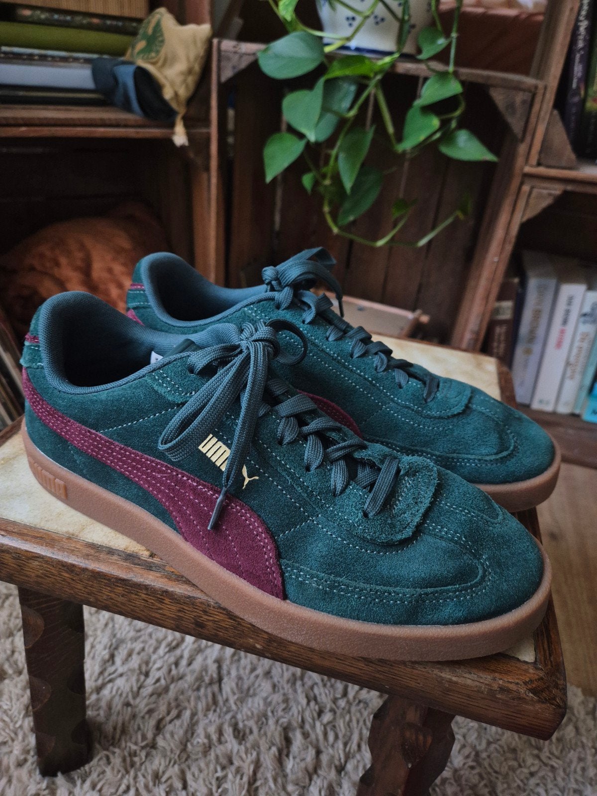 Puma sneakers maat 42 donkergroen/bordeauxrood, Ophalen of Verzenden, Zo goed als nieuw, Overige kleuren