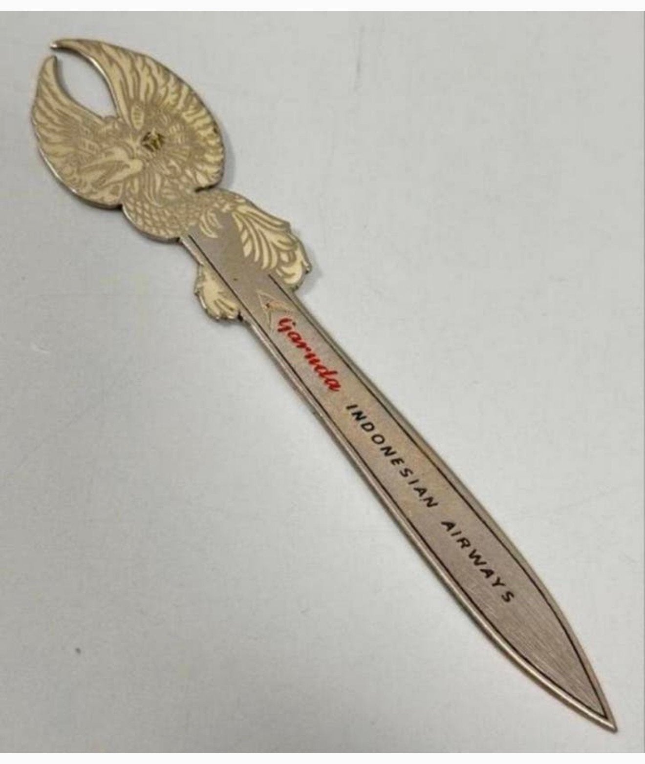 Zeldzame briefopener Garuda INDONESIAN AIRWAYS brief-opener, Antiek en Kunst, Ophalen of Verzenden