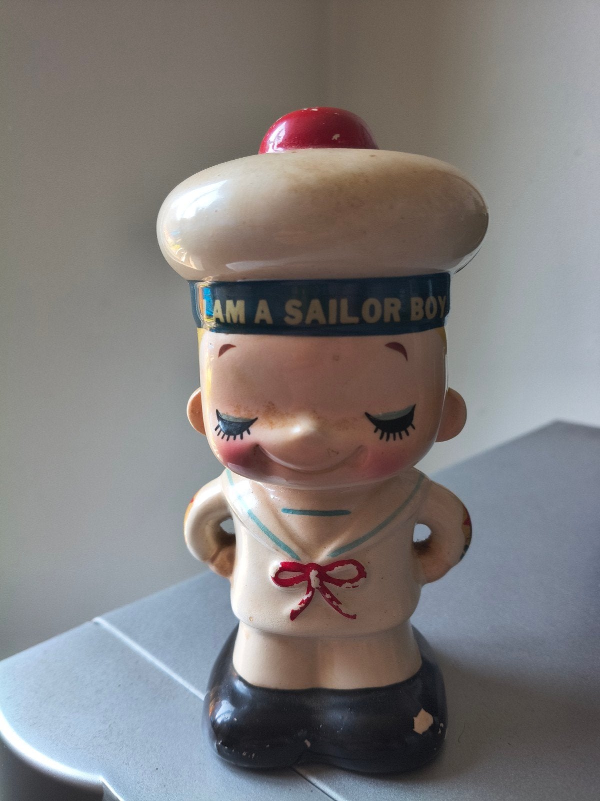 vintage spaarpot " i am a sailor boy ", Verzamelen, Ophalen, Gebruikt, Strip- of Tekenfilmfiguur
