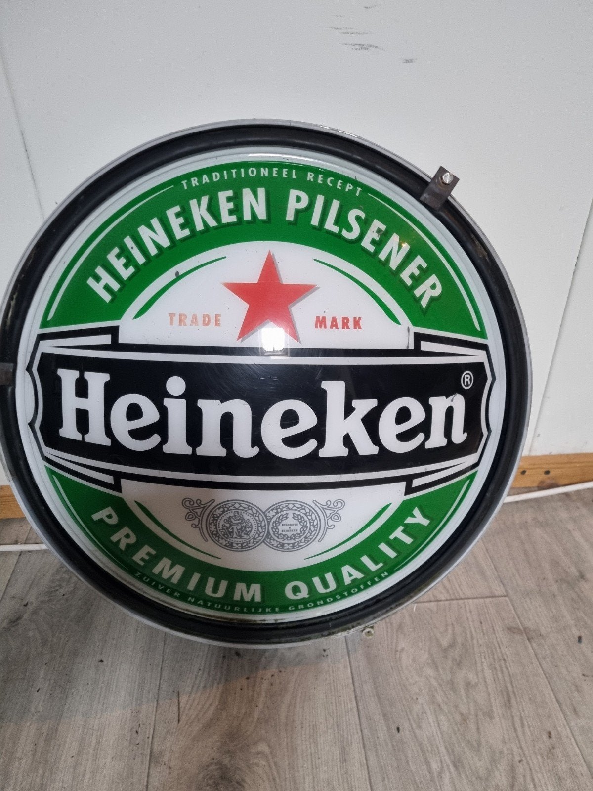 Heineken lichtbak lamp gevel bord 50 verlichting, Verzamelen, Biermerken, Ophalen of Verzenden, Gebruikt, Reclamebord, Plaat of Schild