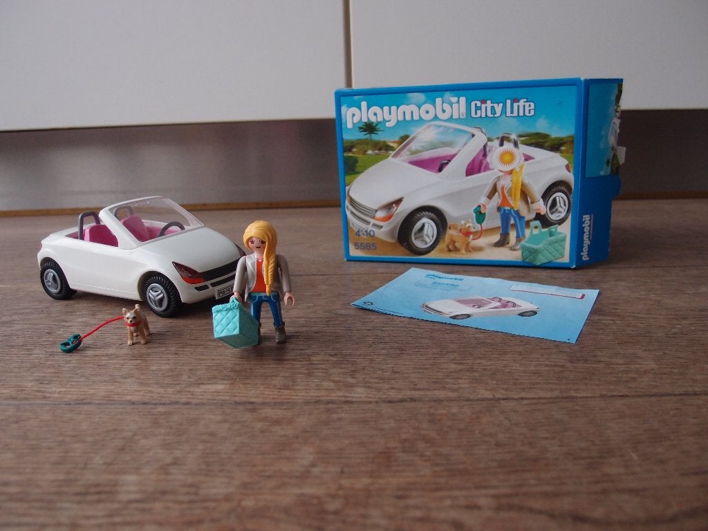 Playmobil 5585 City Life set Cabrio + origineel boekje doos, Complete set, Voertuig, Ophalen of Verzenden, Zo goed als nieuw