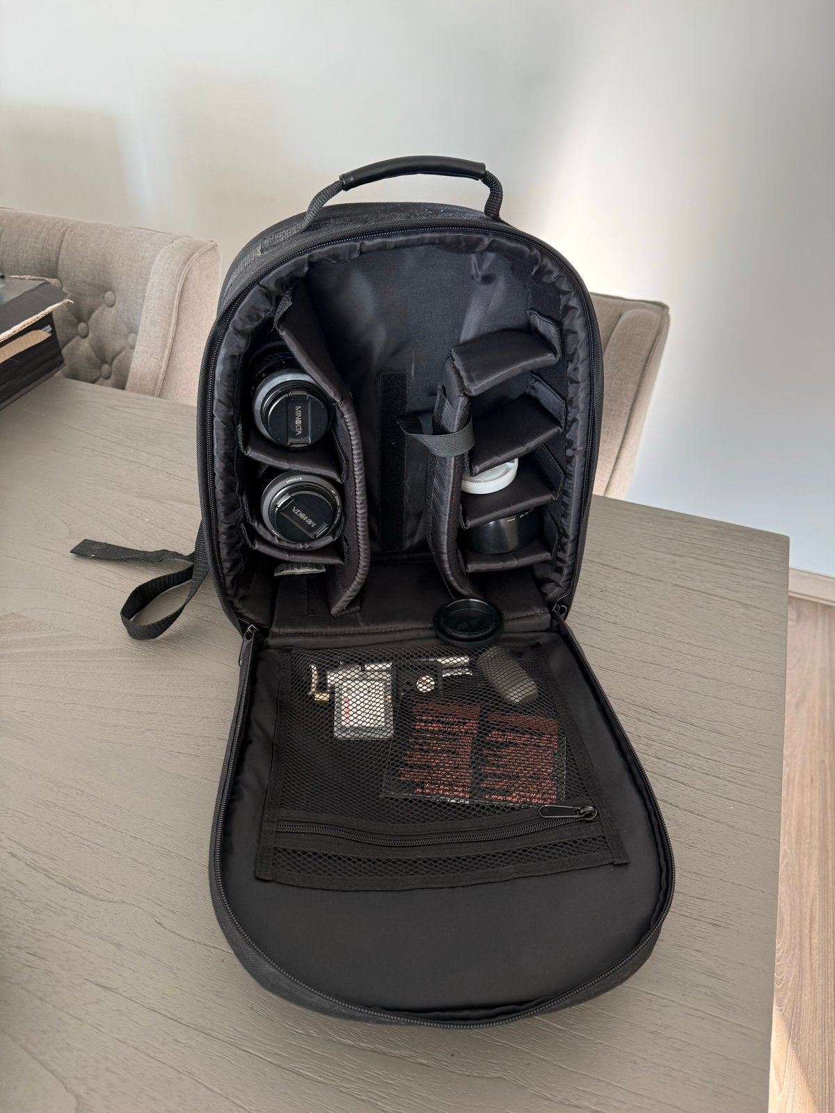 Hama Fotorugzak met Minolta lenzen, Rugtas, Gevoerd, Ophalen of Verzenden, Zo goed als nieuw