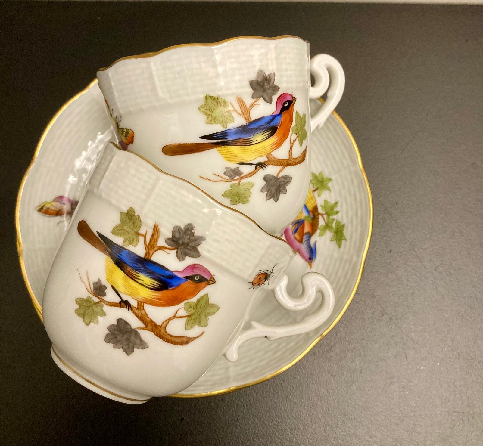2 Herend Hungary koffie kop en schotels, Ophalen of Verzenden