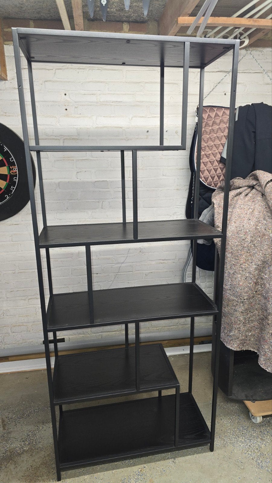 Moderne Zwarte Pronkkast / Boekenkast, Met plank(en), Modern, Industrieel, 200 cm of meer, 50 tot 100 cm