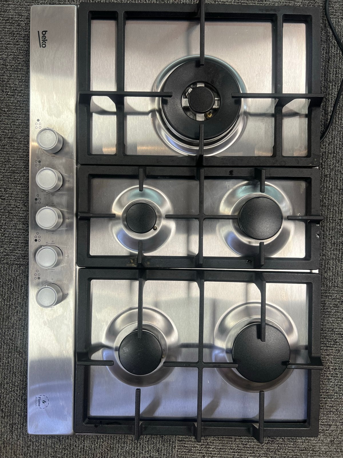 Beko 75cm Gaskookplaat 5-pits - Inbouw, Witgoed en Apparatuur, Kookplaten, Gebruikt, Ophalen of Verzenden, Inbouw, Gas