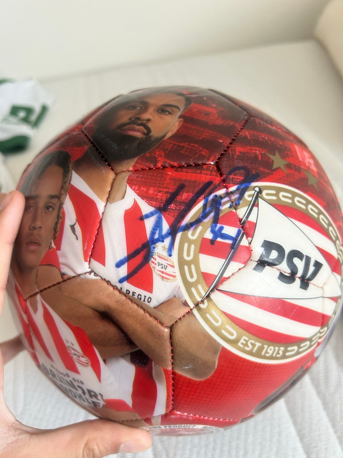 Gesigneerde PSV Voetbal met Spelersafbeeldingen ricardo pepi, Ophalen of Verzenden, Zo goed als nieuw, Bal