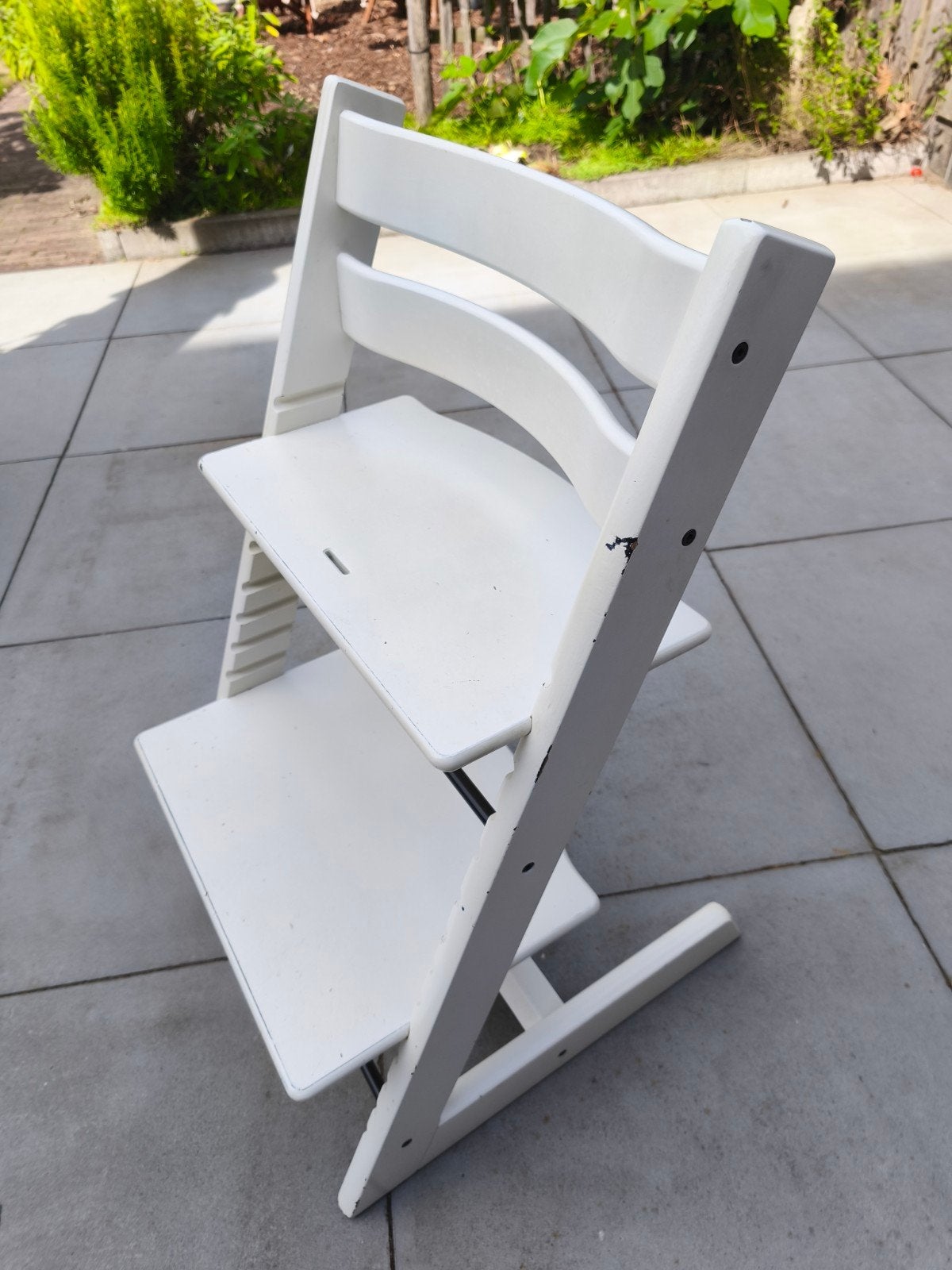 Stokke Tripp Trapp kinderstoel wit, gebruikt, Ophalen, Gebruikt, Meegroeistoel, Aanschuifbaar