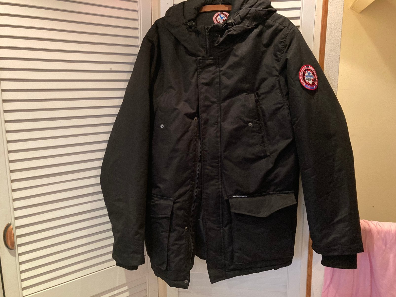 Dikke zeer warme heren winterjas, Ophalen of Verzenden, Zo goed als nieuw, Maat 56/58 (XL), Zwart
